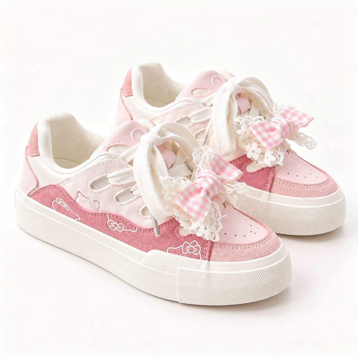 Butterfly Knot Suede Flat Sneakers
