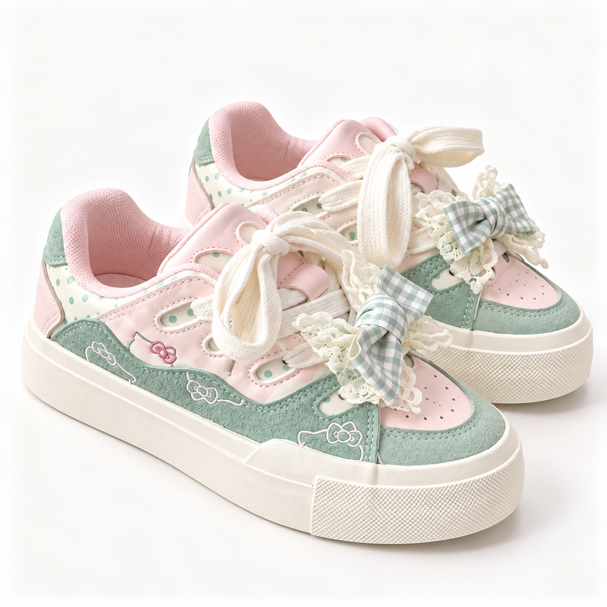 Butterfly Knot Suede Flat Sneakers