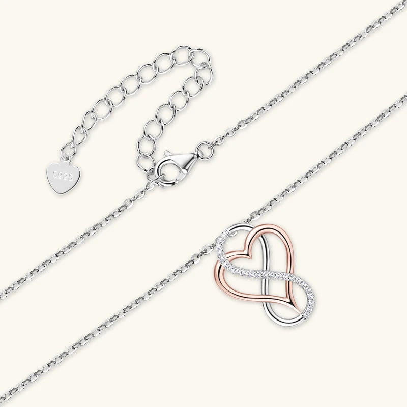 Moissanite Heart Infinity Necklace