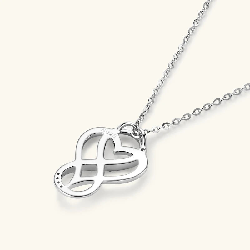 Moissanite Heart Infinity Necklace