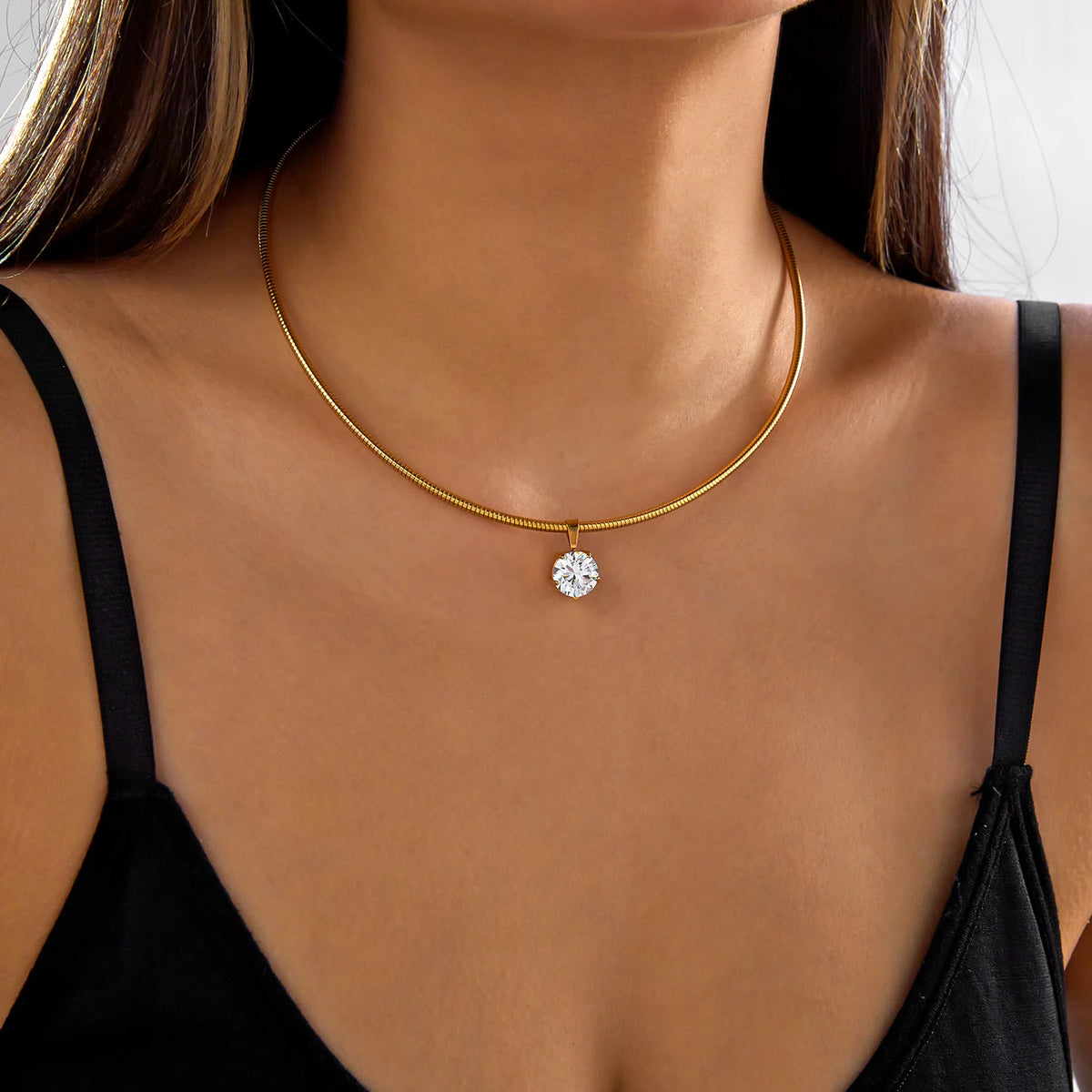 Solitaire Snake Chain Choker
