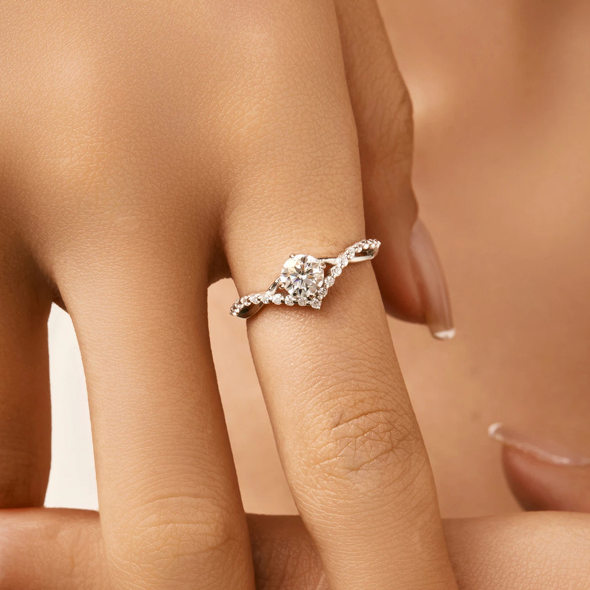 Moissanite Crown Ring