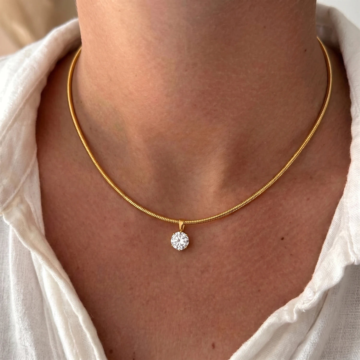 Solitaire Snake Chain Choker