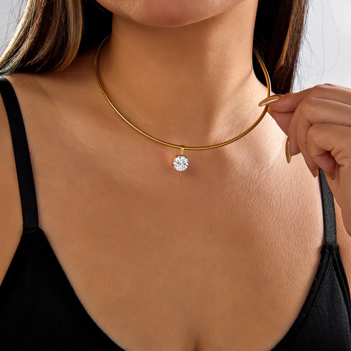 Solitaire Snake Chain Choker