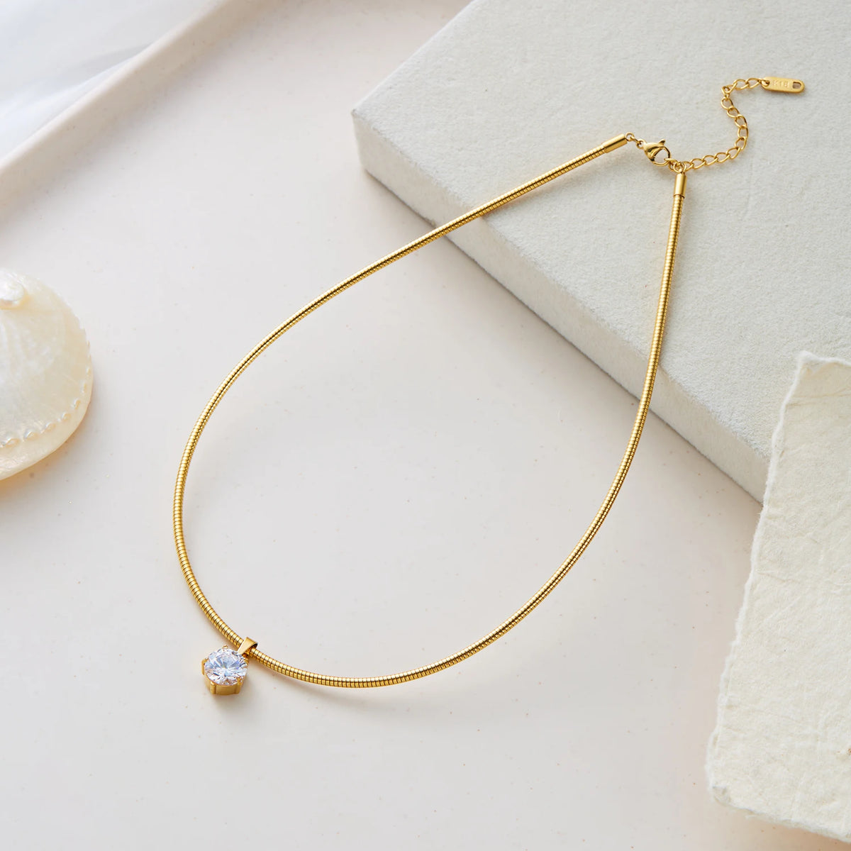 Solitaire Snake Chain Choker