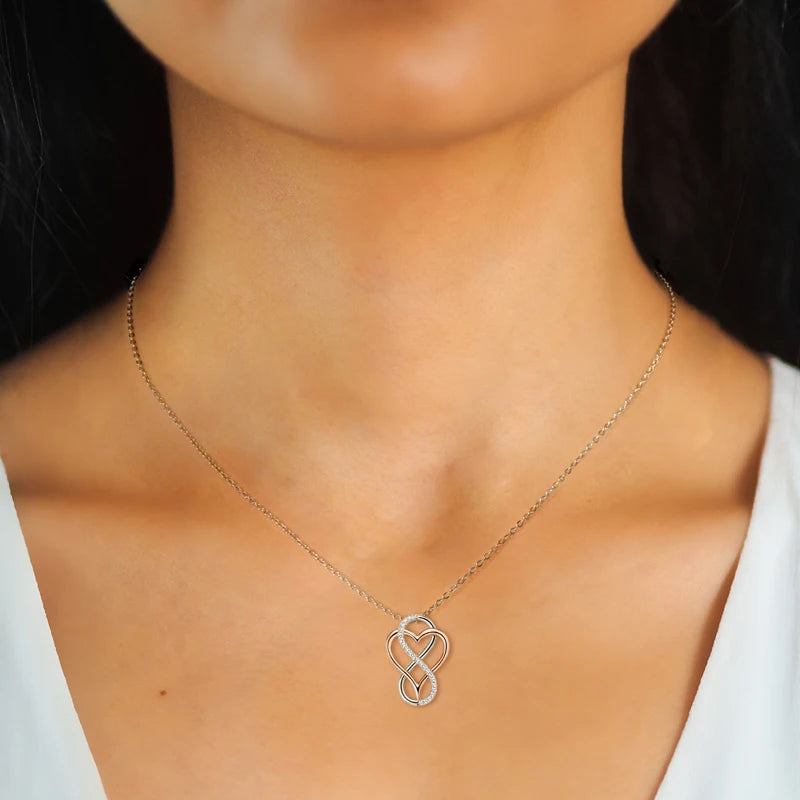 Moissanite Heart Infinity Necklace