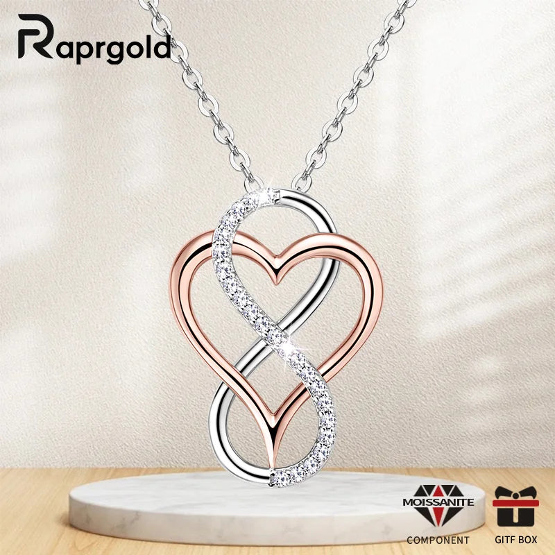 Moissanite Heart Infinity Necklace