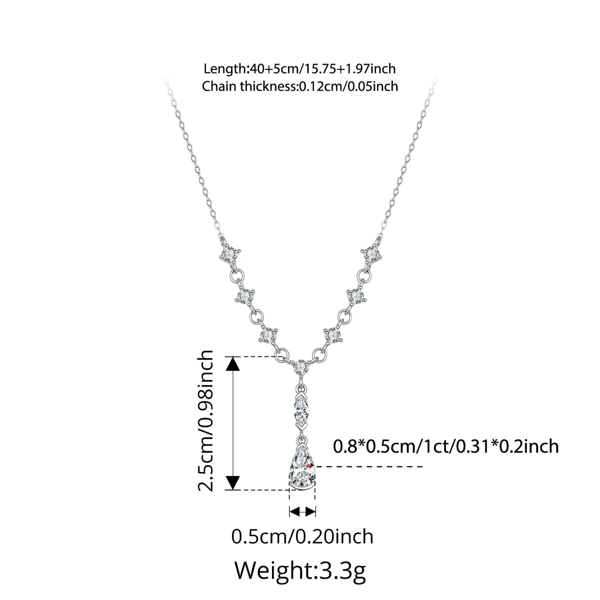 Pear Drop Moissanite Necklace