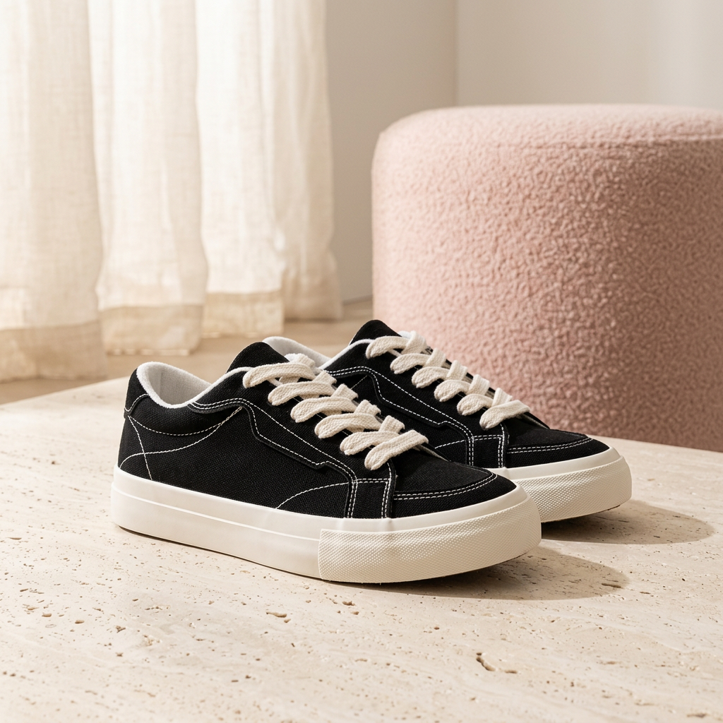Black sneakers ambient shot