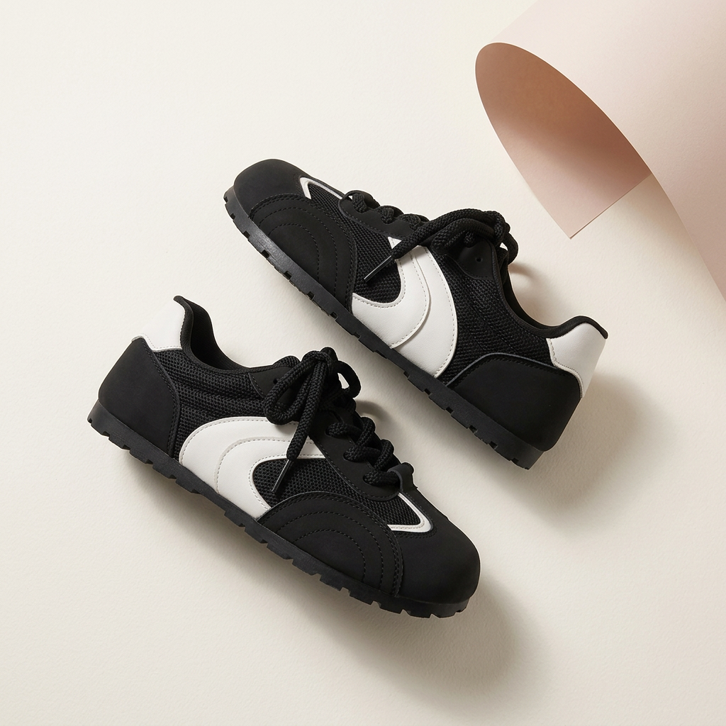 Black sneakers editorial shot