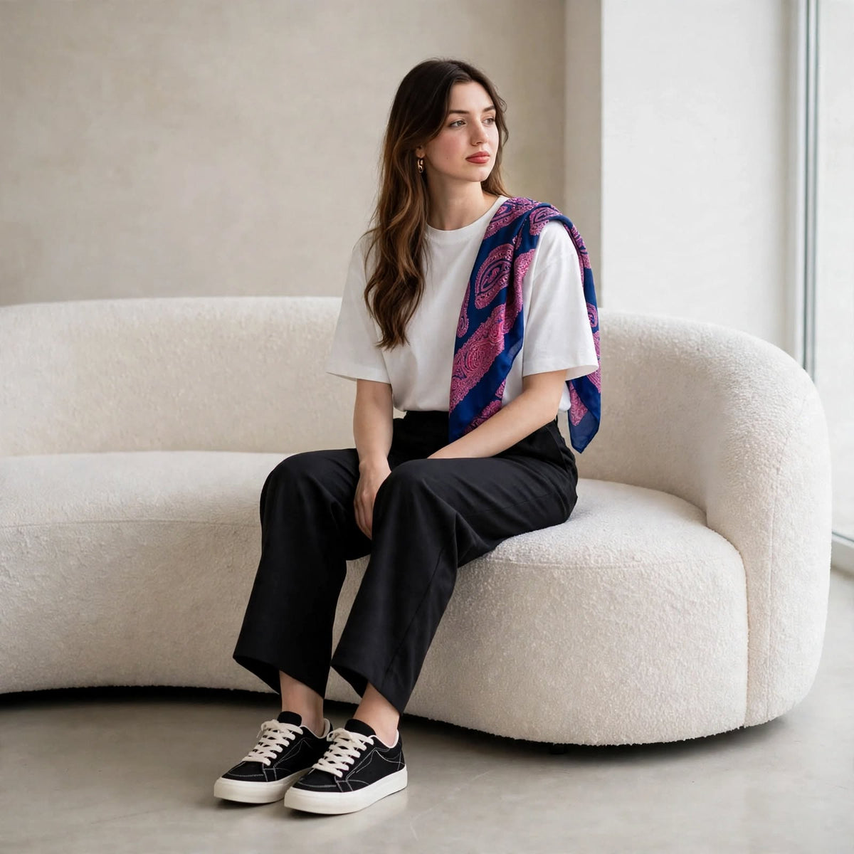 Contrast Stitch Low-Top Sneakers