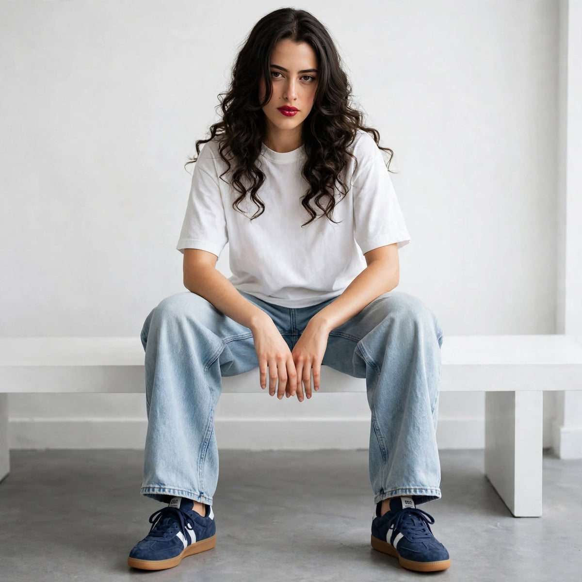 Retro Stripe Suede Platform Sneakers