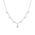 Clean silver leaf necklace product display