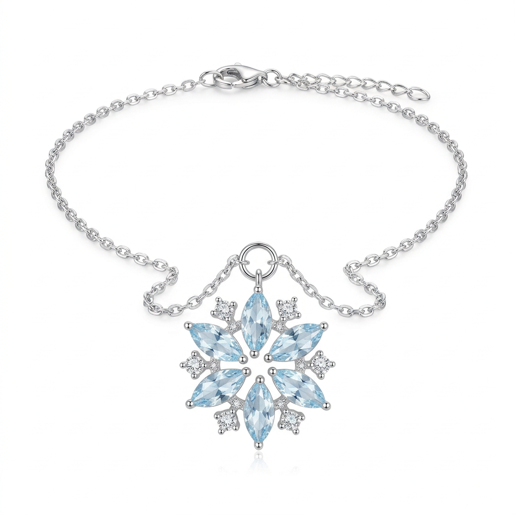 Clean snowflake necklace display