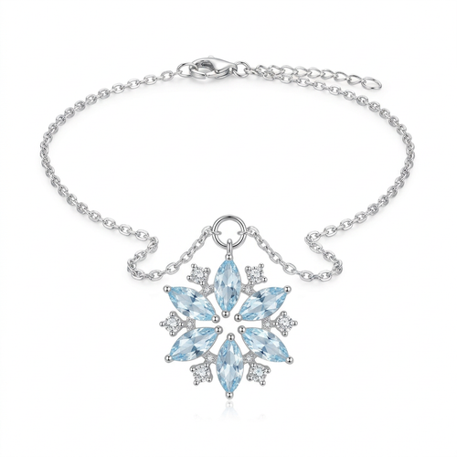 Clean snowflake necklace display