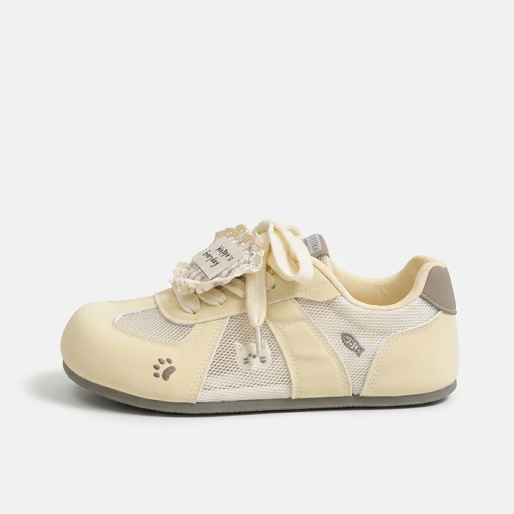 Cream yellow shoe side view