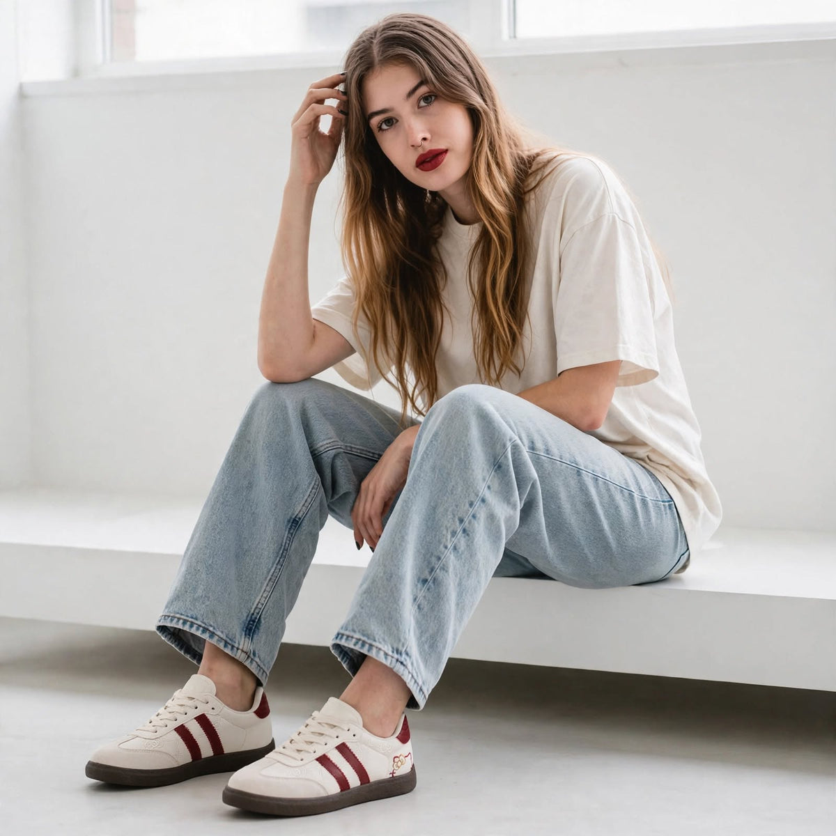 Kawaii Kitty Low-Top Sneakers