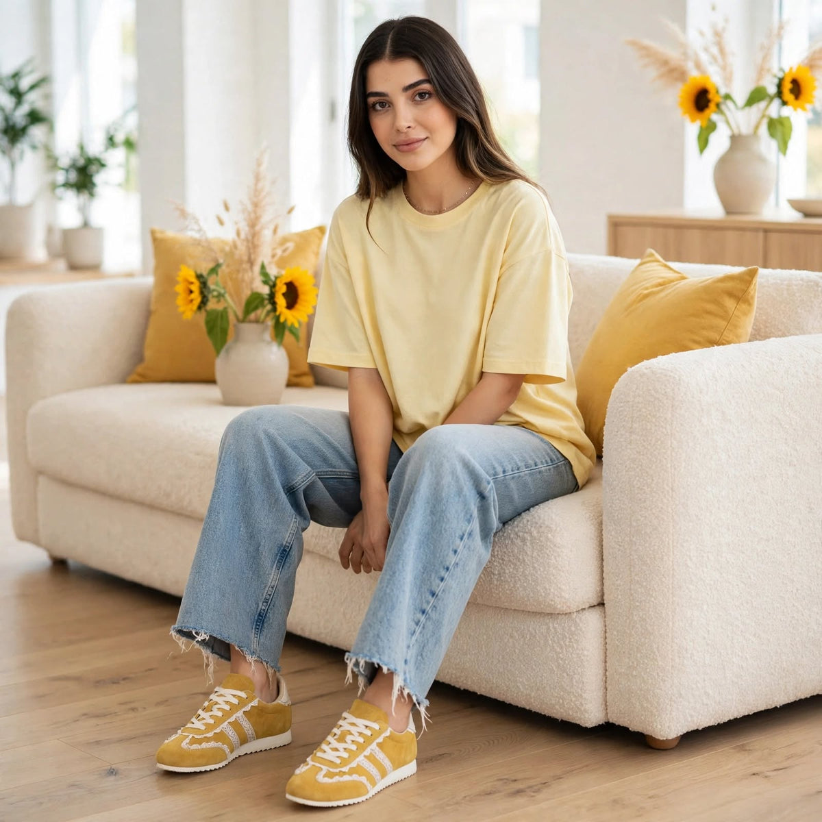 Lace Trim Retro Sneakers