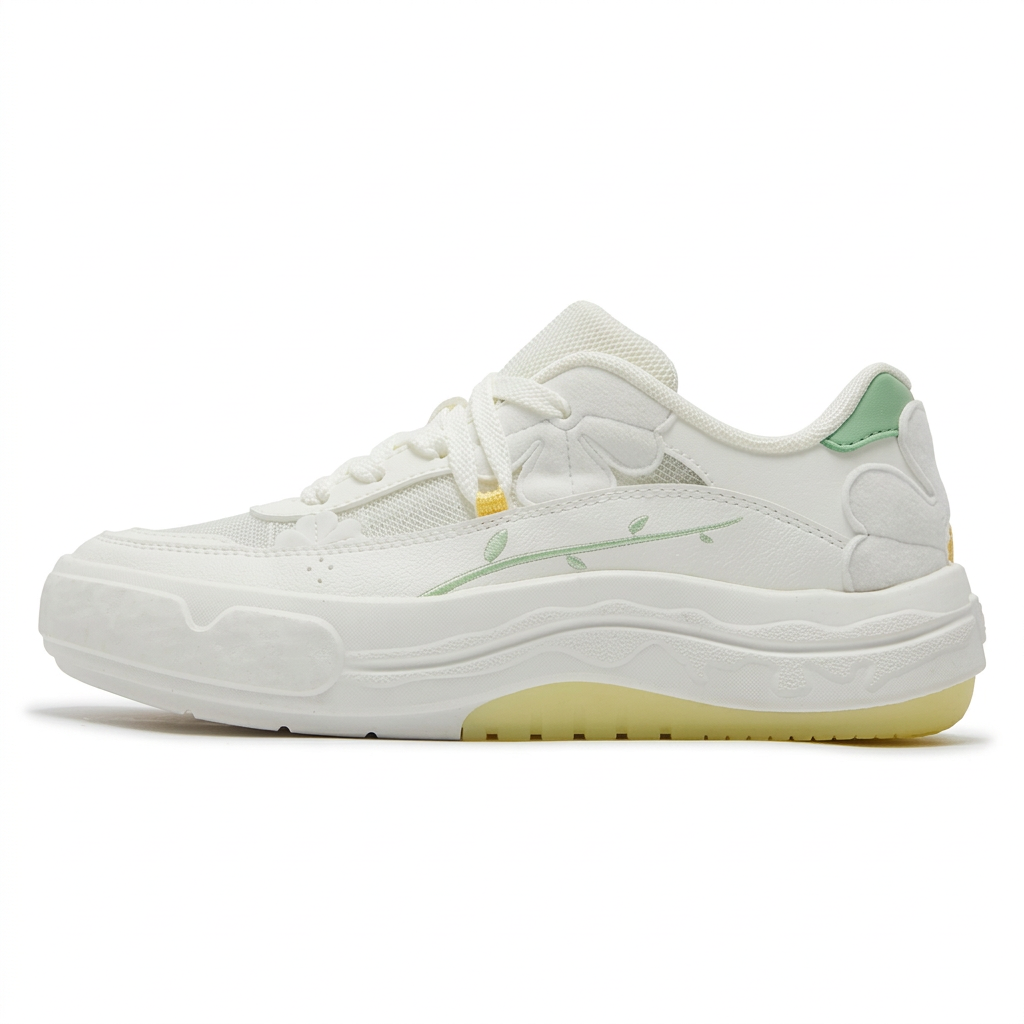 Enhanced white and green sneaker