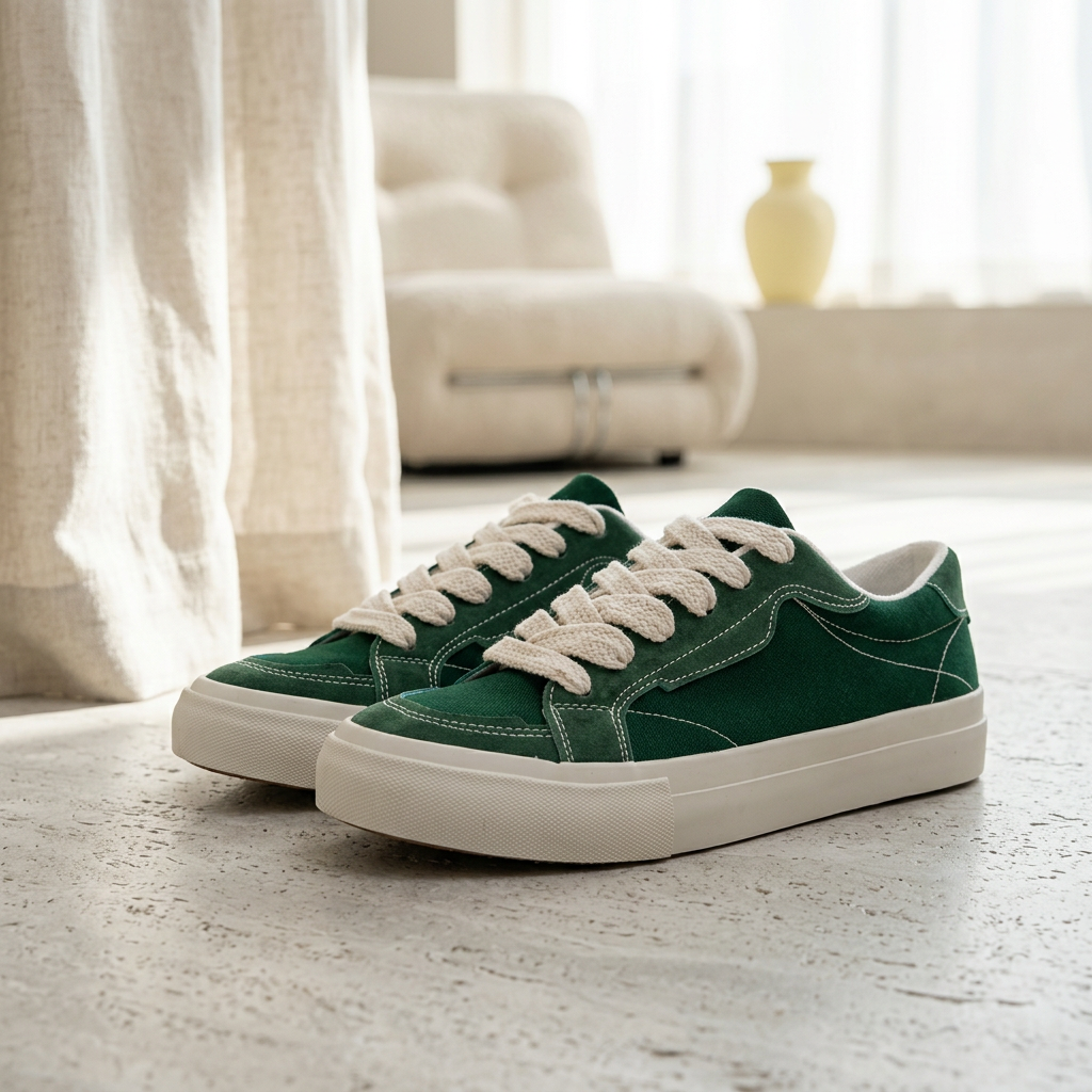 Green sneakers ambient shot