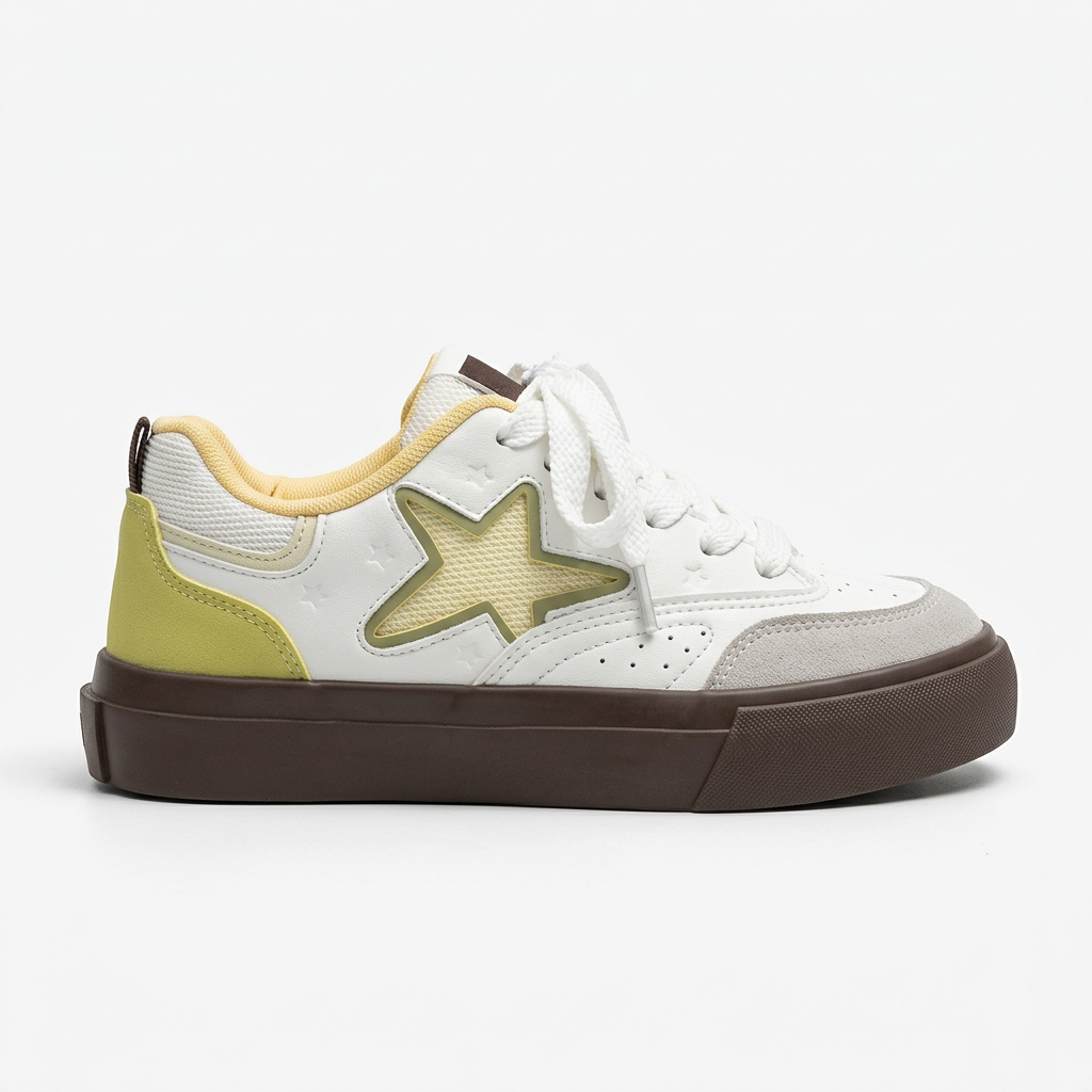 Green star sneaker side-view product shot
