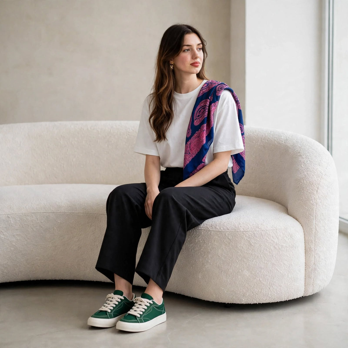 Contrast Stitch Low-Top Sneakers