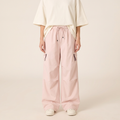 Pink parachute cargo pants front fit