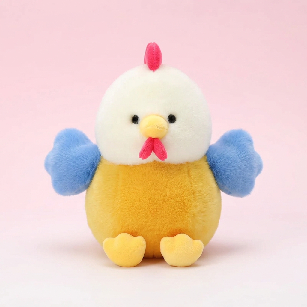 Yellow White Kawaii Chicken Plush