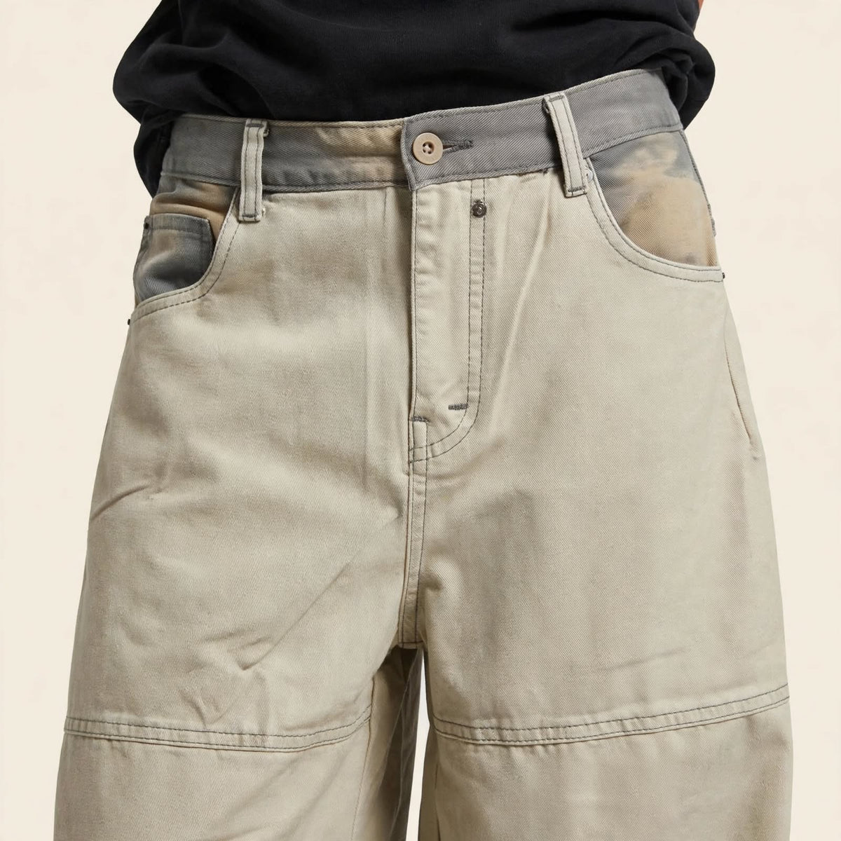 Patchwork Wide-Leg Pants