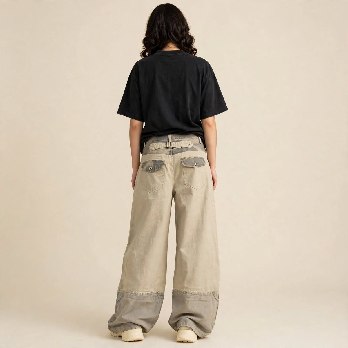 Patchwork Wide-Leg Pants