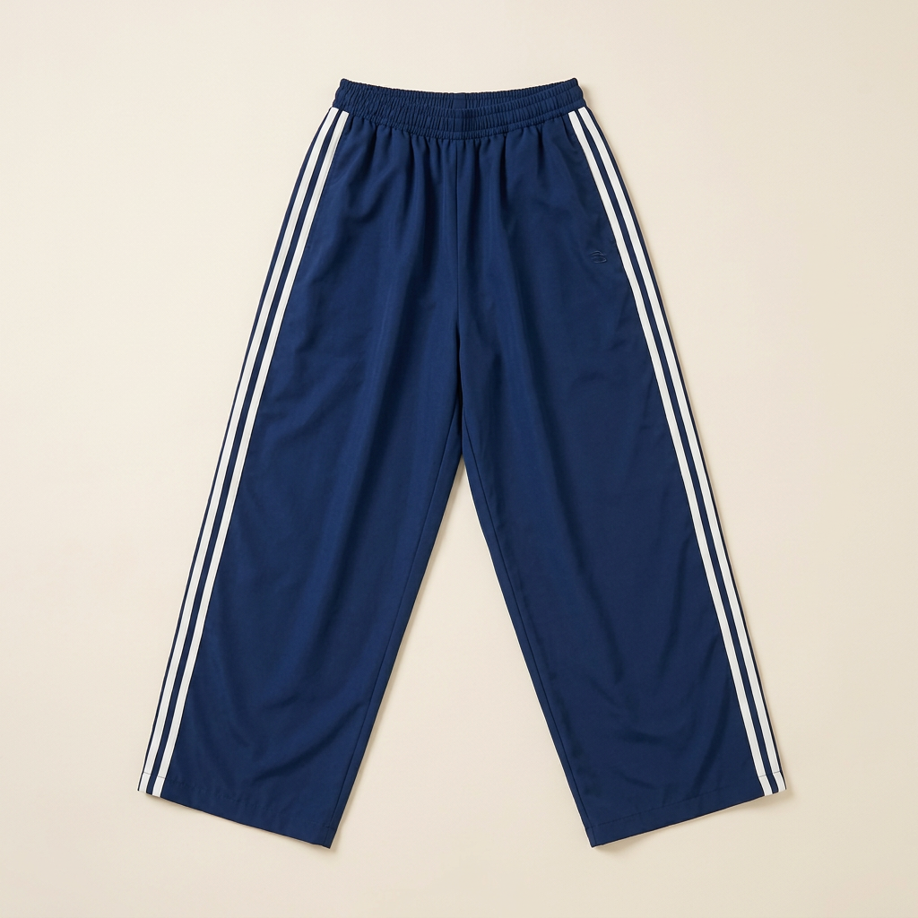 Navy Off-Duty Stripe Pants, flat lay