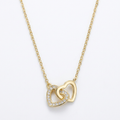 Gold-tone linked heart necklace, clean display