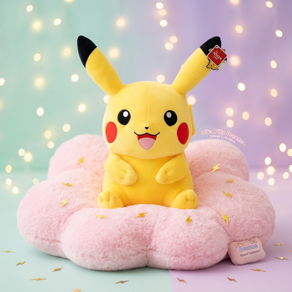 Pikachu Kawaii Plushie - Lifestyle Environment Shot