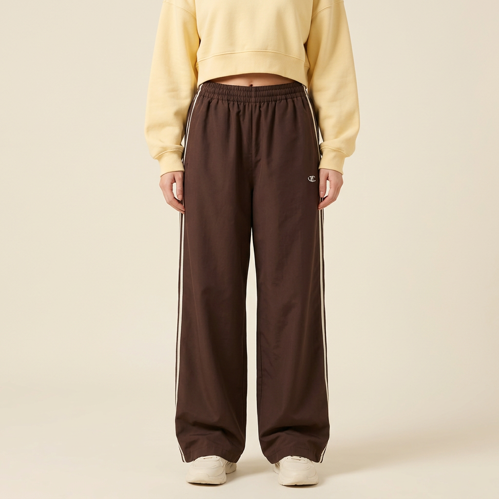 Brown Off-Duty Stripe Pants, waistband detail
