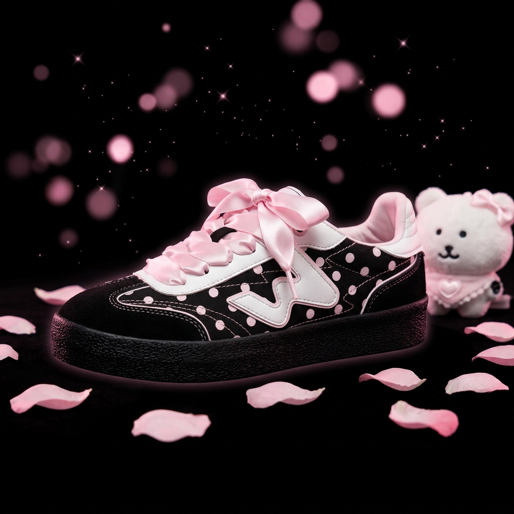 Polka dot kawaii sneaker - dark kawaii theme