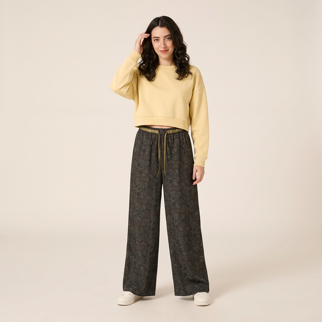 Black Paisley Daydream Pants, full outfit
