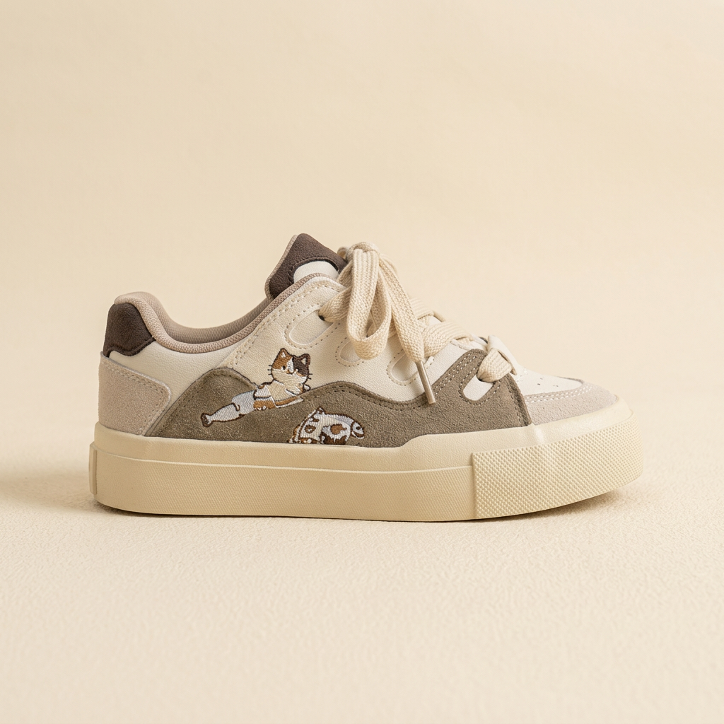 Cream cat kawaii sneaker - editorial batch 2
