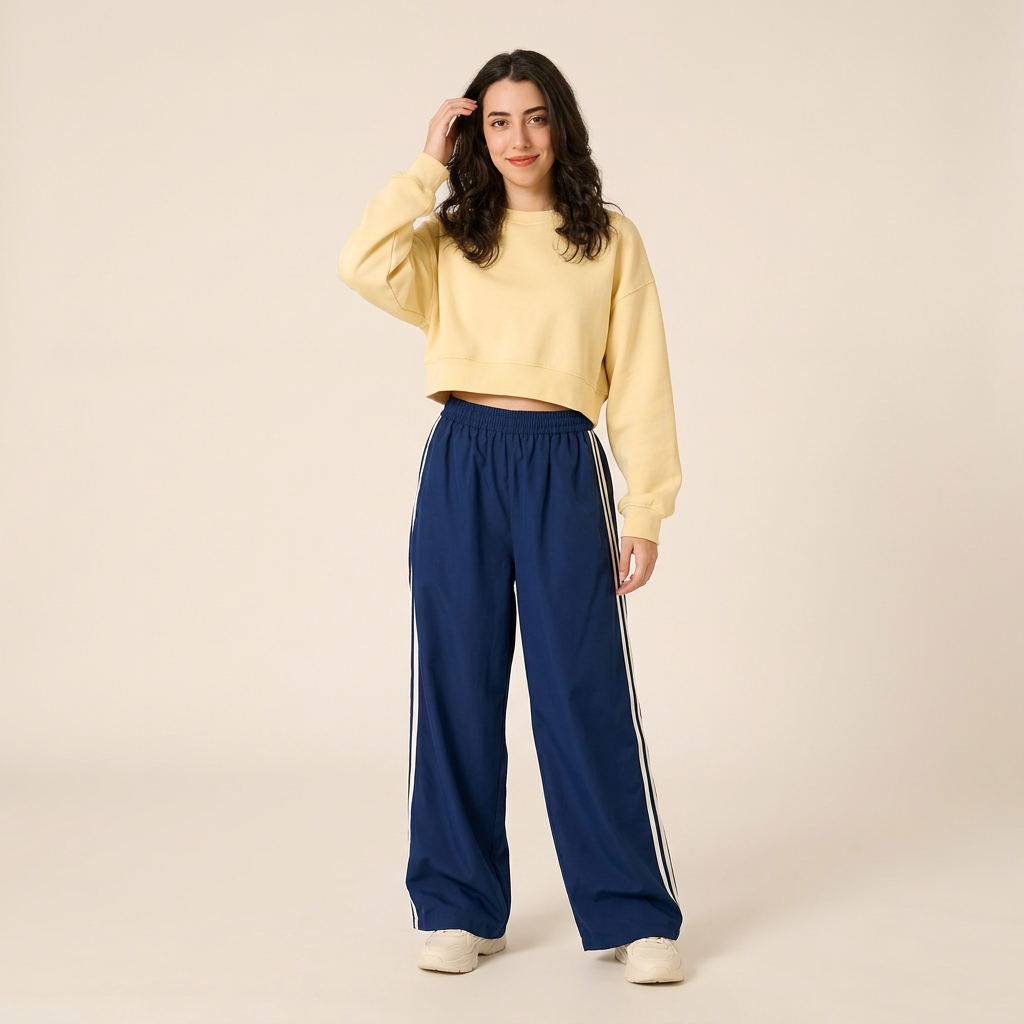 Navy Off-Duty Stripe Pants, full outfit