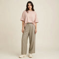 Trim-Waist Wide-Leg Pants