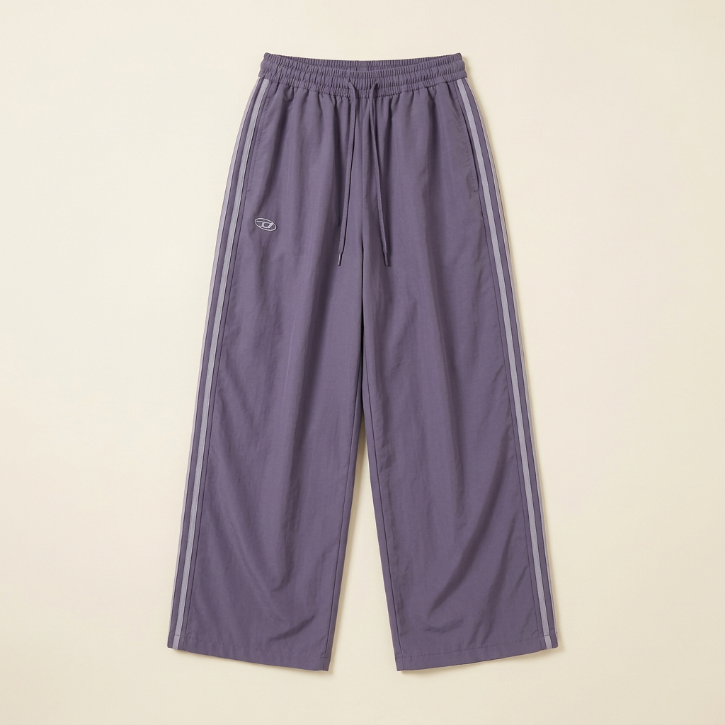 Muted purple Off-Duty Stripe Pants, flat lay