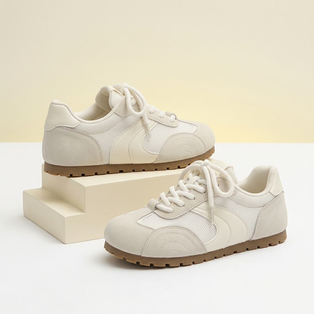 Ivory sneakers editorial shot