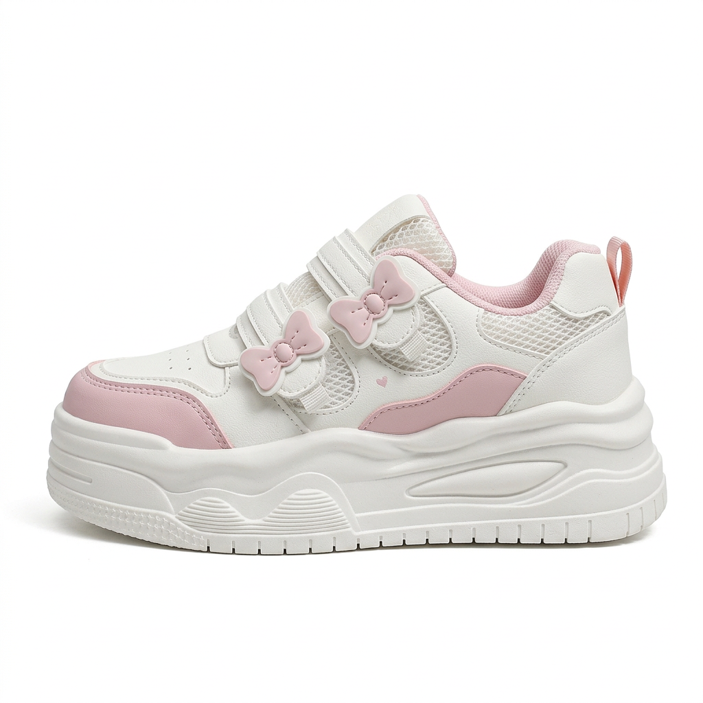 Kawaii Bow Sneaker Pink Side View