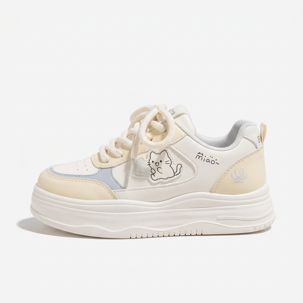 Light yellow sneaker clean side view