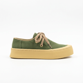 Olive green canvas shoe side view
