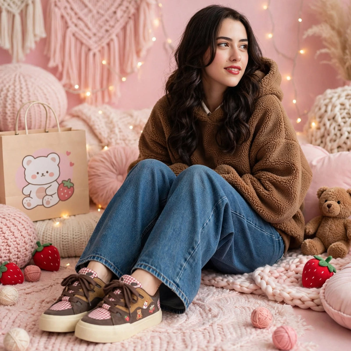 Kawaii Platform Lace-Up Sneakers