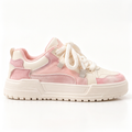 Pink platform sneaker, clean side profile