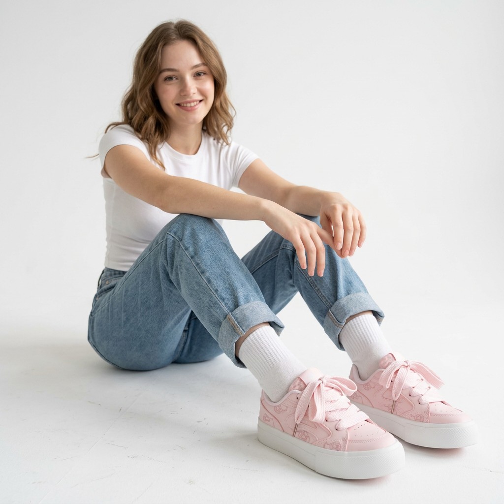Pink Sneaker – Natural Model Lifestyle