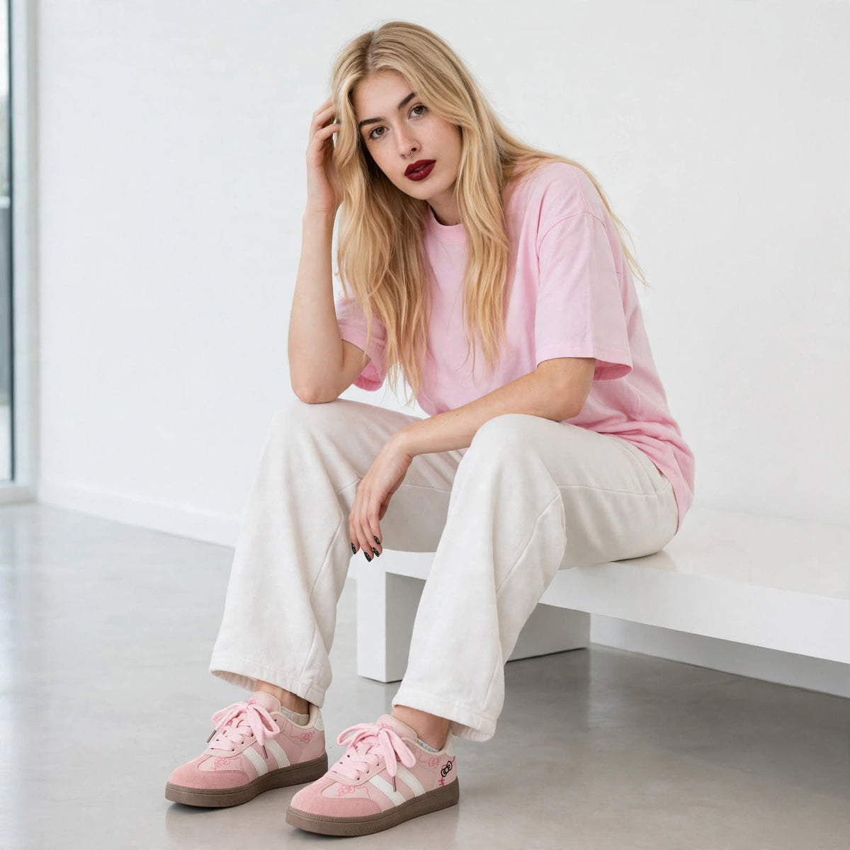 Kawaii Kitty Low-Top Sneakers