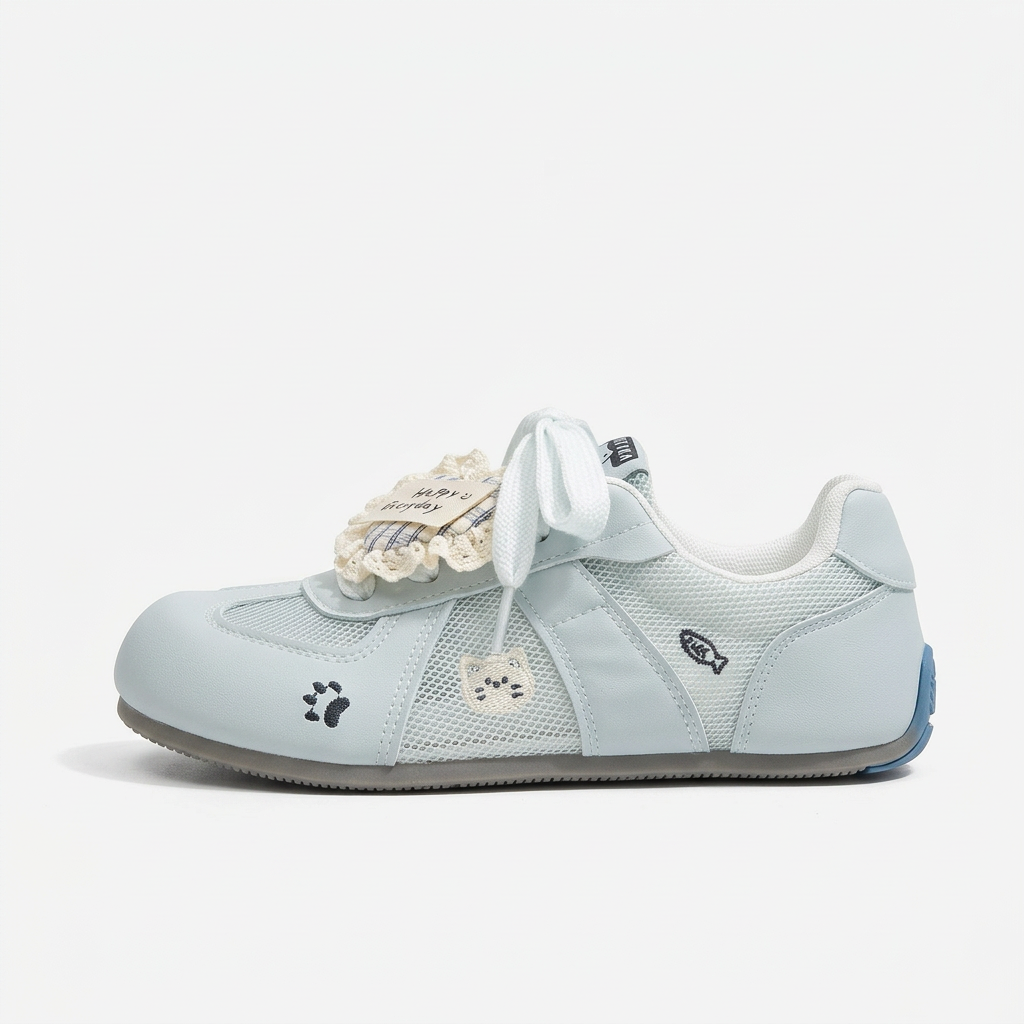 Powder blue shoe side view