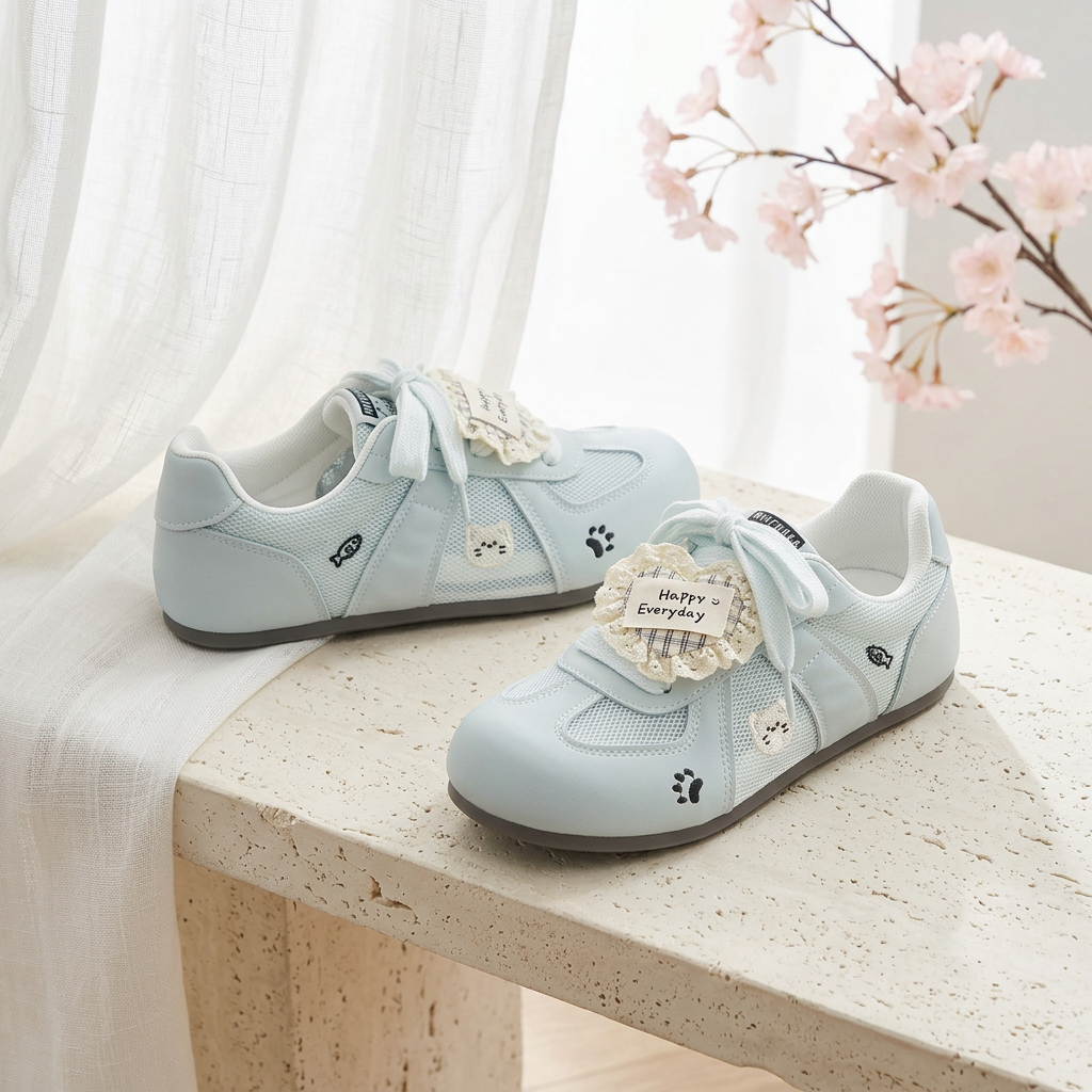 Powder blue shoes editorial setting